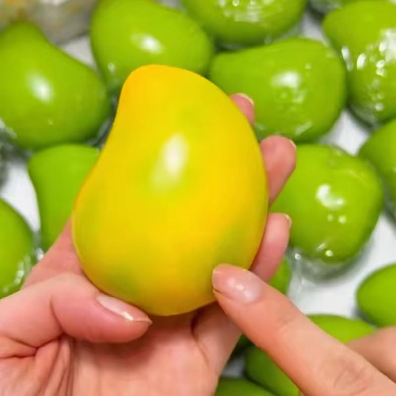 Handmade Color Changing Mango Squishy Squeeze Ball Handmade Crispy Asmr Sensory Stress Relief Ornament For Adult Party Gift