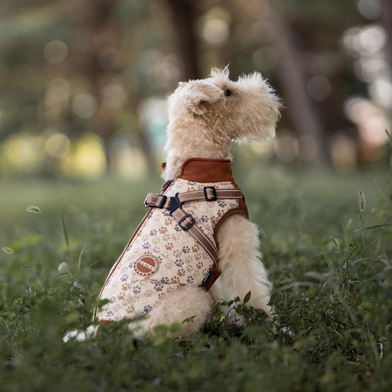 Warm Cotton Pet Vest Small Medium Dogs Winter Coat With Leash Loop Windproof Outerwear