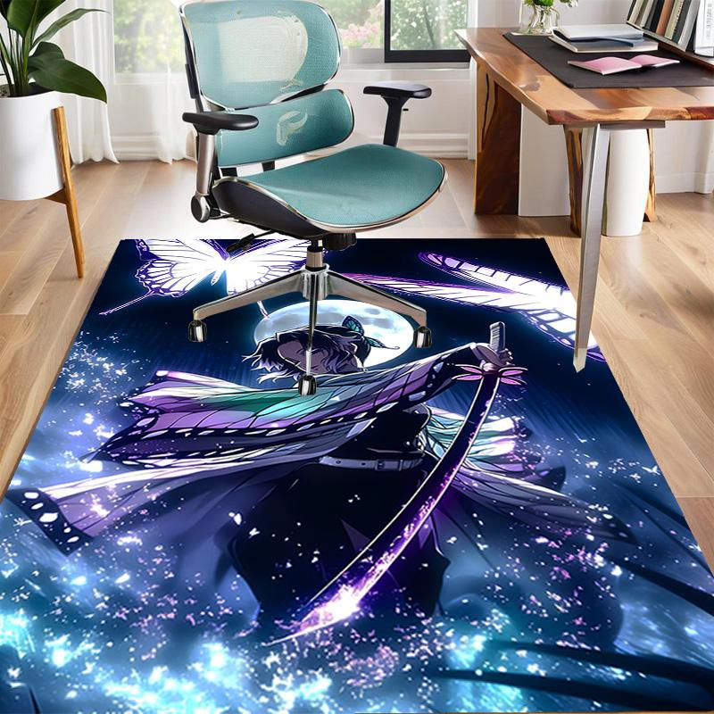Kochou Shinobu Design Area Rug - Non-Slip, Soft & Cozy Floor Mat for Living Room, Bedroom, Office - Indoor/Outdoor Decorative Carpet