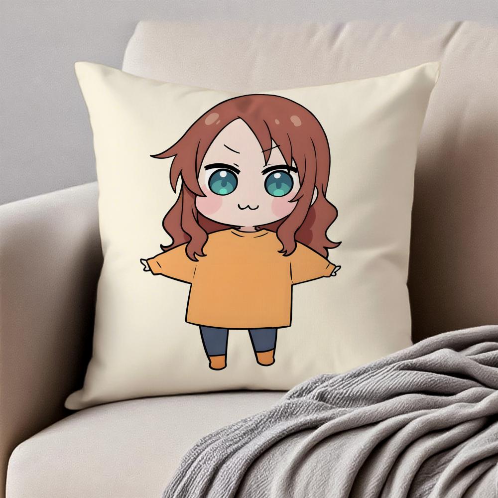

Cute Anime MMiss Kobayashis Dragon Maid Cushion Cover Pillowcase Antidustmite Invisible Zipper Short Plush Sofa Cushion 30x30cm