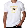 Id Smoke That Cow Grill BBQ Smoker Grilling funny pink pig head ask me about my moo cow TShirt