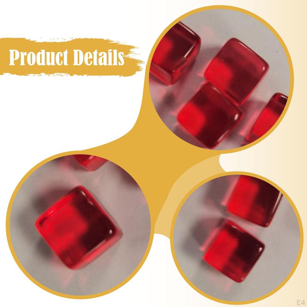 100 Pieces Acrylic Cubes Blank Dice DIY Learning Stacking Toy 1cm Board Game Building Blocks for