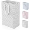 Self-supporting Foldable Laundry Basket 75L - Waterproof Thick Linen, Reinforced Handles, 40x32x62 Cm, Grey