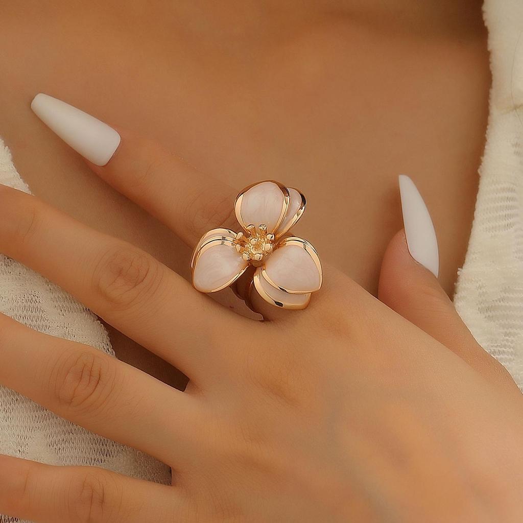 Colorful Drip Oil Flower Stud Earrings - Simple Double-Layer Petal Design for Women, Perfect for Spring and Summer