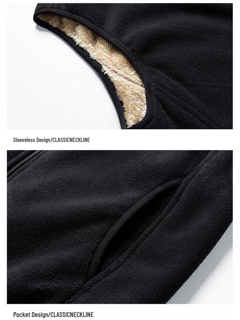 Men's Plus Size Urban Fashion Fleece-Lined Vest