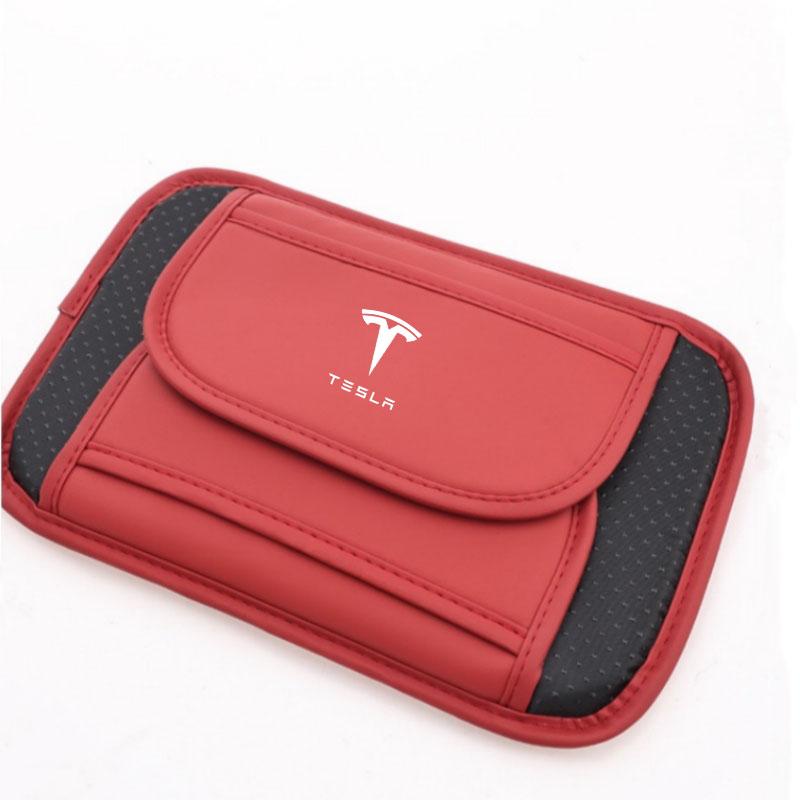 Car Center Console Armrest Box Pad With Storage Bag for Tesla Model 3 Model S Model X Model Y Auto Interior Accessories
