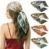 Cashew Flower Scarf, 90cm: Women’s Headscarf, Vintage, Versatile Satin, Large Scarf, Printed Scarf