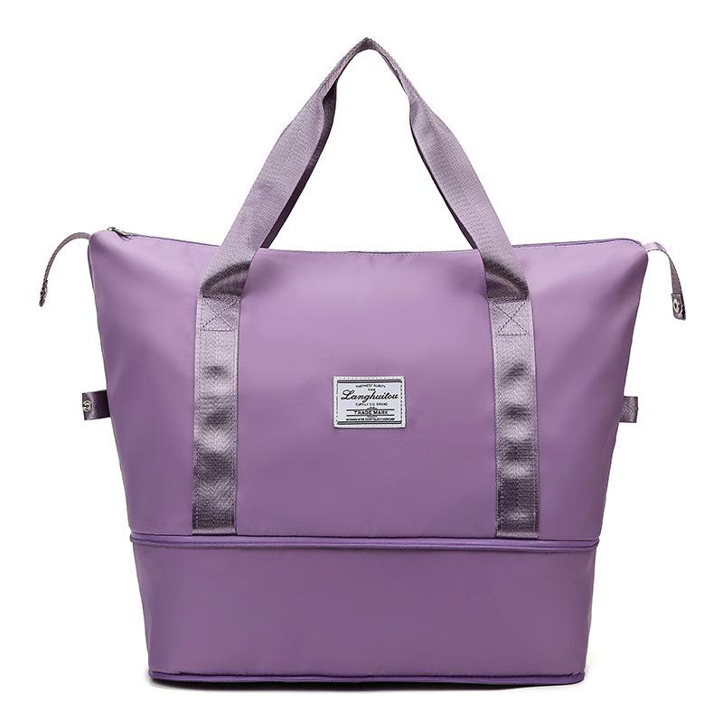 Foldable Waterproof Carry-on Travel Bag - Women's Large Capacity for Business, Fitness, and Yoga.