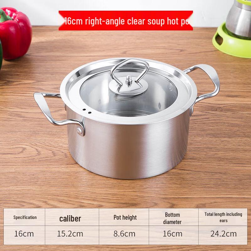 GOWKE 16cm Stainless Steel Mini Hotpot