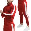 Autumn and Winter New Long-sleeved Trousers Casual Sports Suit Spliced Standing Collar Slim Fit Men's Suit