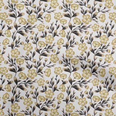 Cotton Flex Light Yellow Fabric Floral Craft Projects Decor Fabric Printed By The Yard 40 Inch