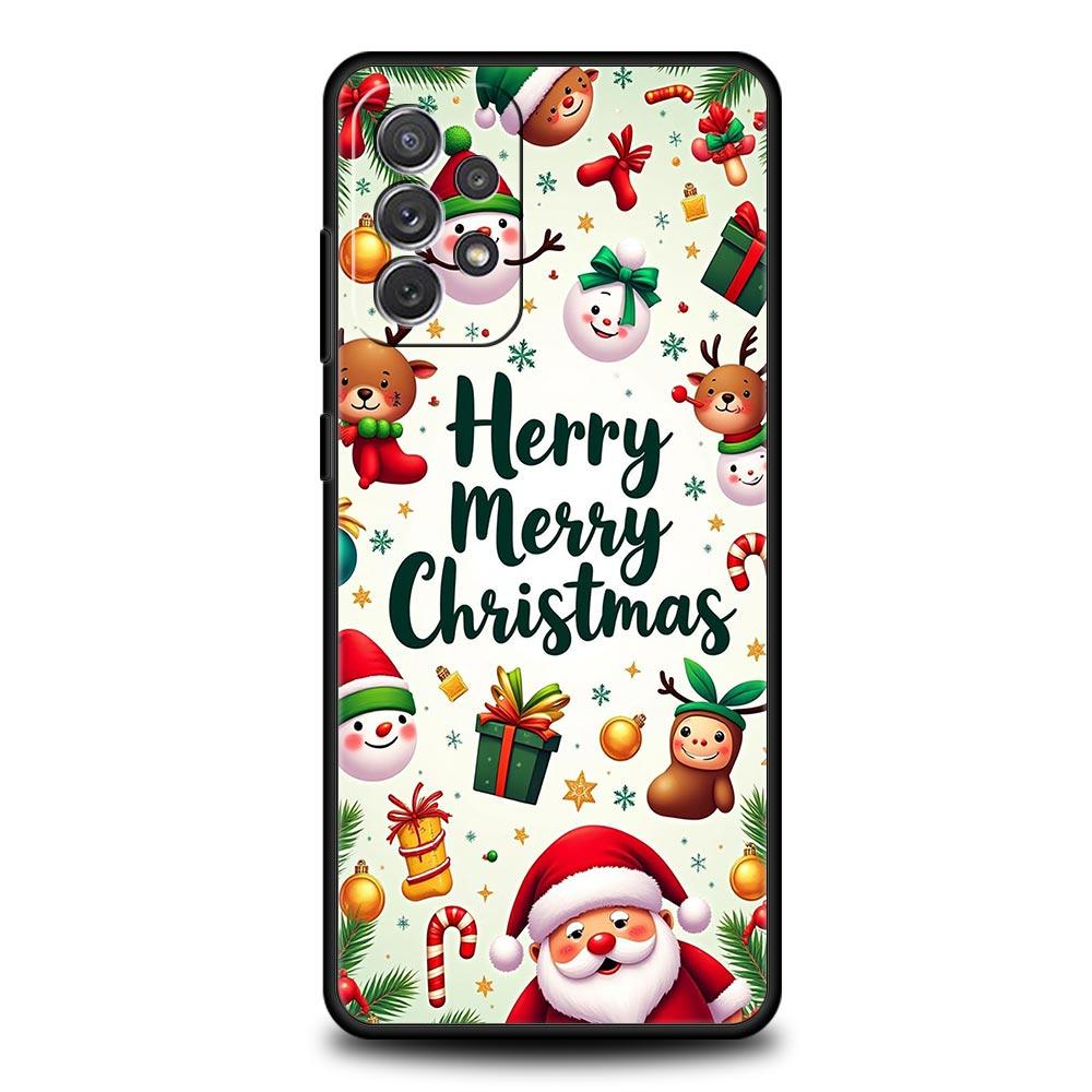 Frohe Weihnachten Handyhülle für Samsung Galaxy A55 A35 A15 A14 A13 A25 A54 A51 A71 A72 A73 A32 A52 A41 5G Weiche TPU-Schale Fundas
