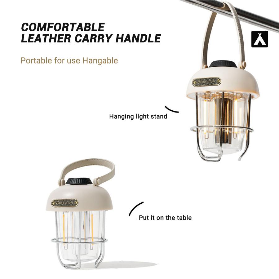 Rechargeable Camping Lantern Stepless Dimming Led Portable Waterproof For Hiking Fishing Emergency Home Power Outages Indoor Out Decor
