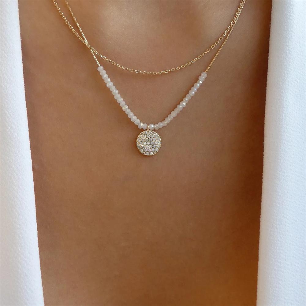 Classic Gold Multilayered Necklace for Women Vintage Silver Geometric Pendant Necklaces Butterfly Choker Jewelry