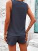 Cross-border Sleeveless V-Neck Two-Piece Casual Summer Vest Set