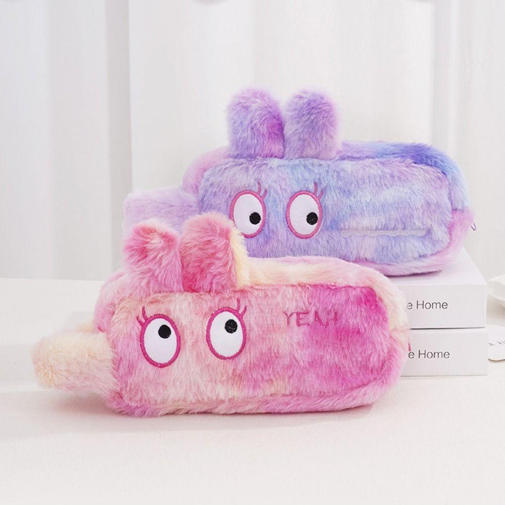 Large Capacity Plush Pencil Case Dirt-proof Cartoon Plush Pen Bag Cute Pencil Pouch  Stationery