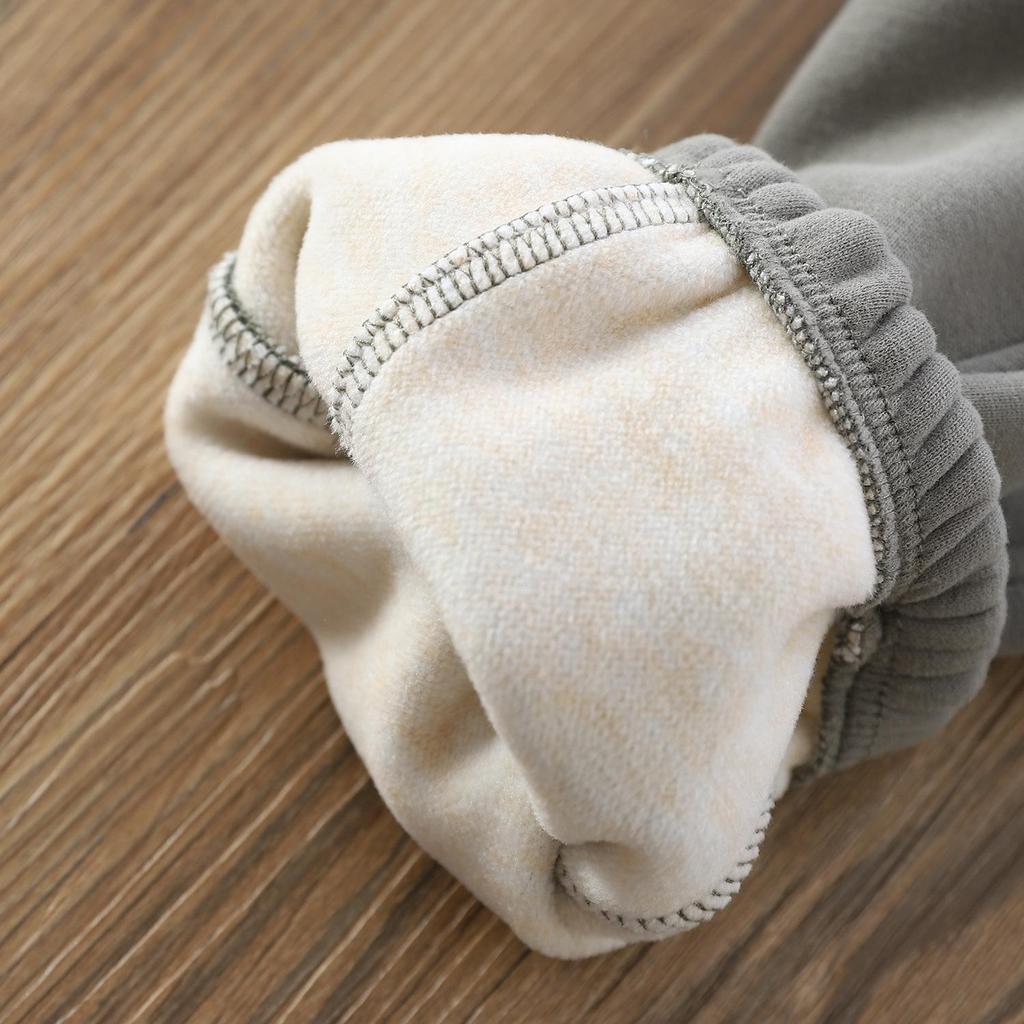 2025 Autumn/Winter Kids' Fleece-Lined Sweatpants: Warm One-Piece Casual Pants for Boys