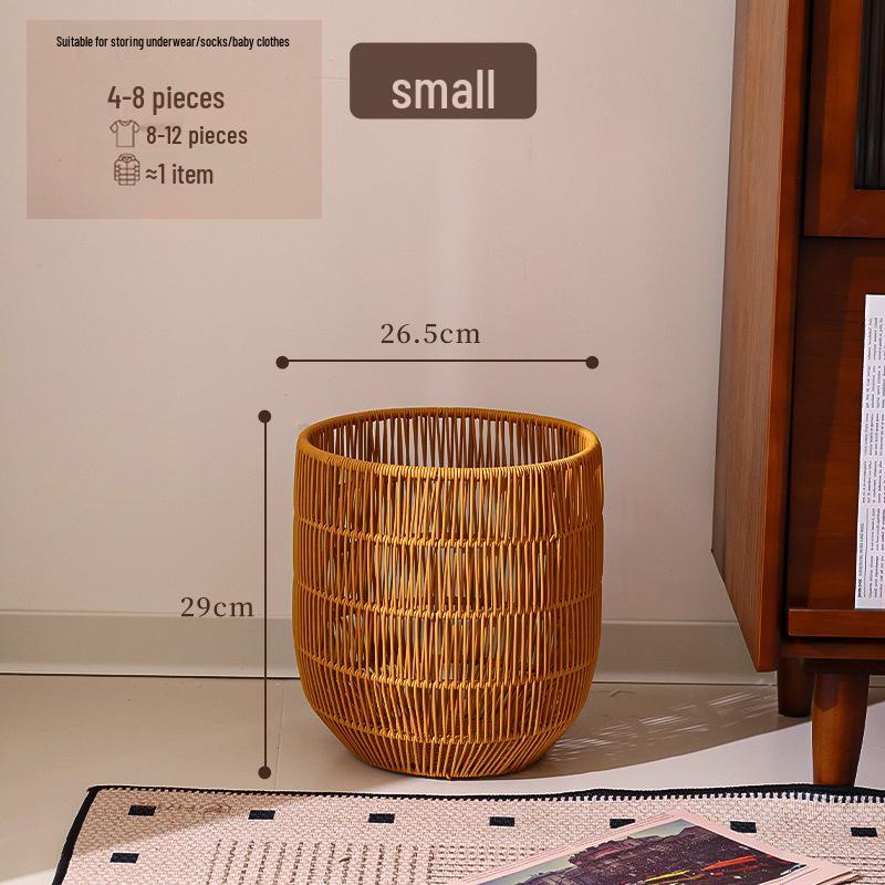 Waterproof Imitation Rattan Laundry Hamper - Large Capacity for Bathroom or Bedroom