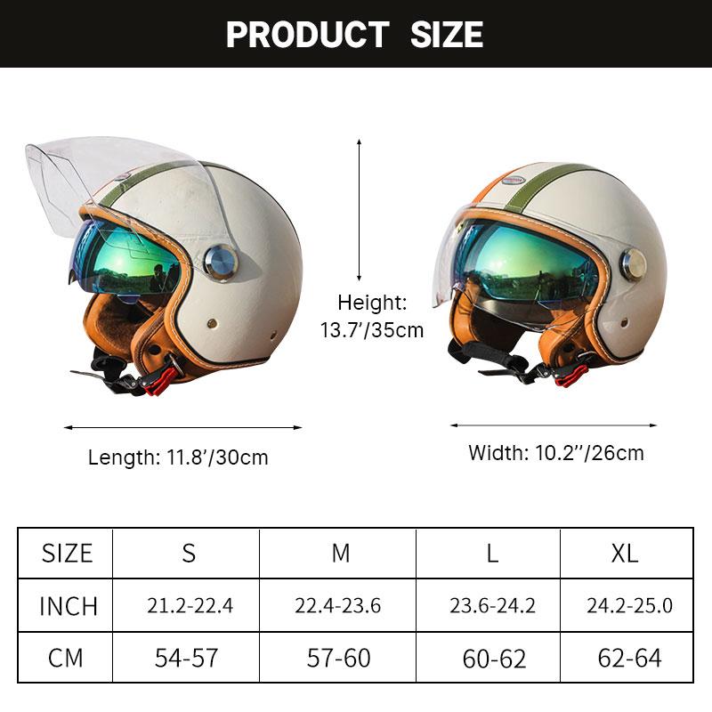 Newest Retro Motorbike Helmets DOT 3/4 Open Face Motorcycle Vintage Chopper Bike Cascos Scooter Capacete De Moto