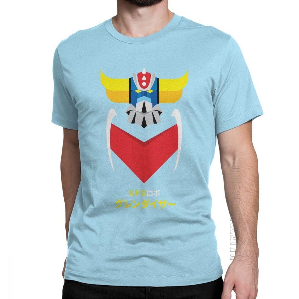 Grendizer Color And Japanese UFO Robot T Shirts For Men Designer Fun Tee Shirt O Neck Purified Cotton Clothing T Shirts