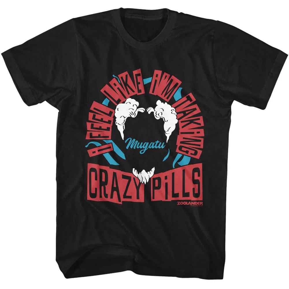 Zoolander - Crazy Pills - American Classics - Black Solid Short Sleeve T-S 100