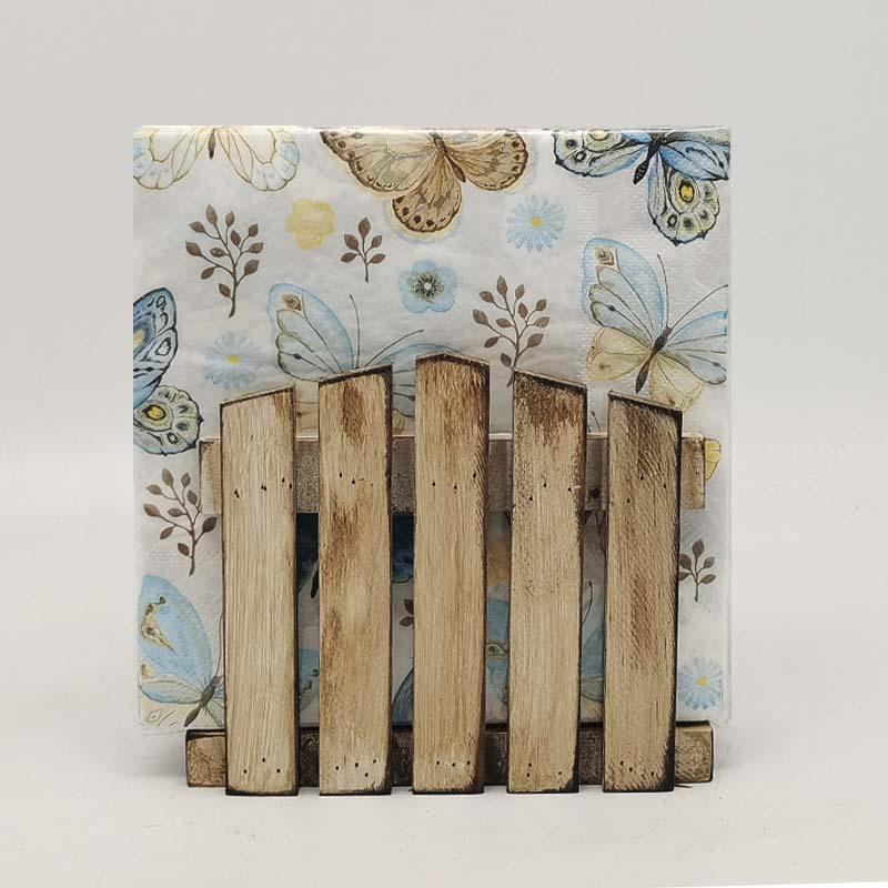 Retro Solid Wood Vertical Tissue Holder for Dining and Kitchen - Farmhouse Style античный белый