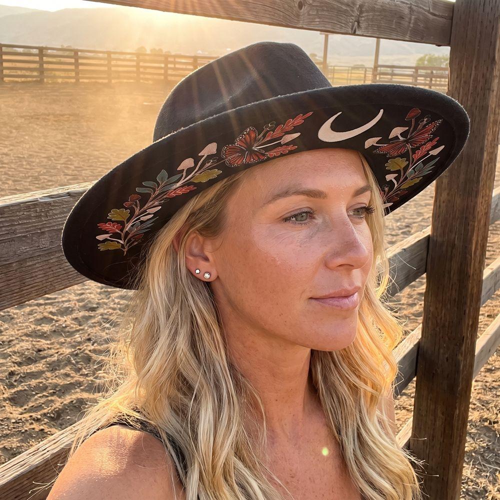 Bohemian Ethnic Style Fedora Hat Butterfly Western Cowboy Jazz Hat Street Party