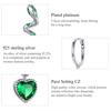 Bamoer Náušnice Love Of Snake Skutečné 925 Sterling Silver Zelená CZ kruhové náušnice pro ženy Svatební jemné šperky