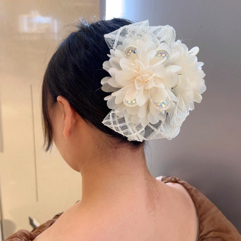 Quasten Haarspange Blume Hai-Klammer Elegante Krabben-Haarspangen für Damen Süße Mode