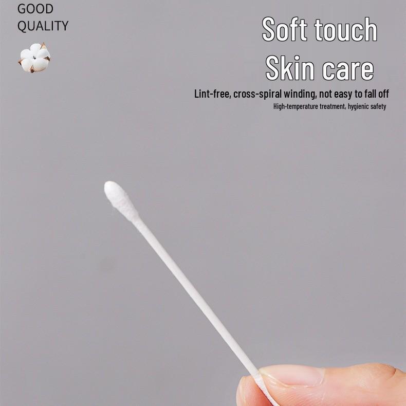 Boxed Double-Ended Cotton Swabs: Disposable Paper Stick for Ear Cleaning & Makeup