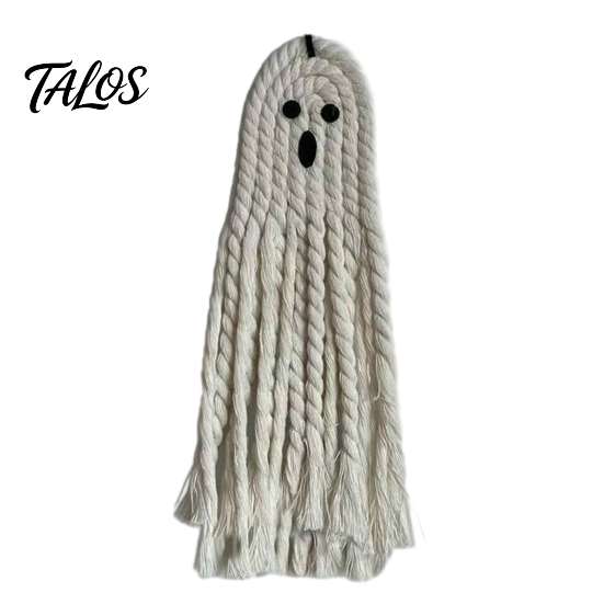 Living Room Wall Accents Handmade Cotton Rope Ghost Hanging Ornament for Halloween, Indoor Outdoor Halloween Pendent Front Door Window Yard
