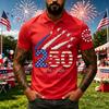 Men’s Short Sleeve Polo Shirt with Independence Day 250th Anniversary Printed Design Casual Fit Button Down Collar