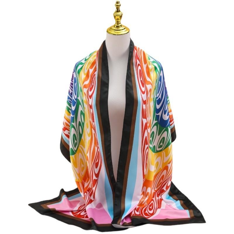 Polyester Rainbow Beach Towel With Sun Shade For Summer Outdoor Use