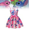 Vestido de Princesa Lilo e Stitch para Meninas com Laço de Borboleta Mistura de Algodão para Usar na Primavera Outono