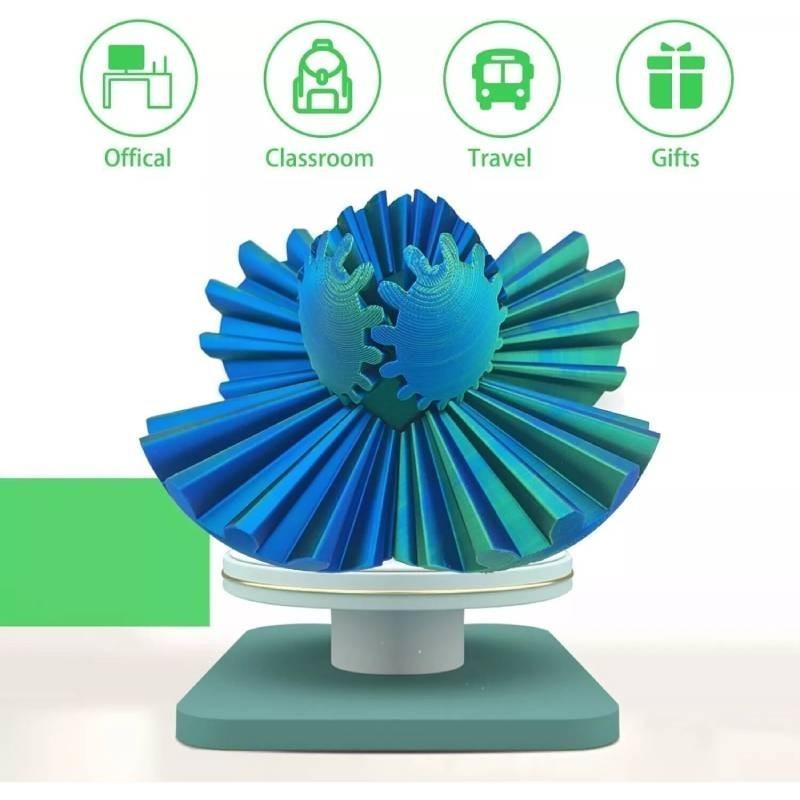 Modern Art 3d Printed Gear Ball Spin Ball Plastic Decoration With Intricate Design