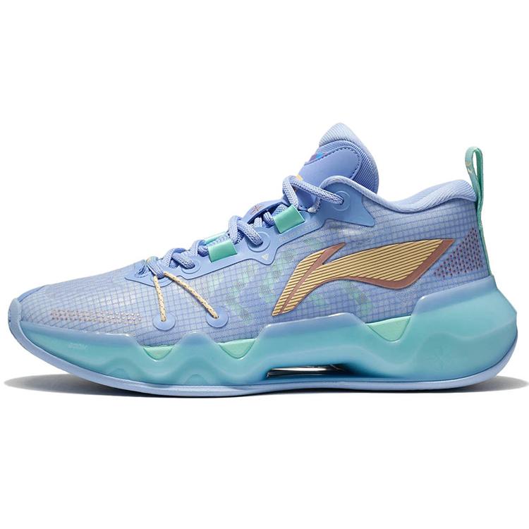 

LINING Liren 2 Low Basketball Shoes Men Low Top Snow Purple Blue/Ice Green