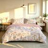 3PCS Duvet Cover Set Autumn Mood Pumpkin Maple Leaf Coffee Fall Theme Bedding Set Warm Cozy Bedroom Decor