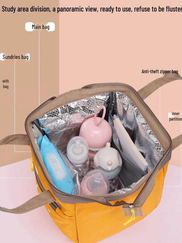2025 Multifunctional Mummy Bag: Large Capacity, Convertible Single Shoulder, Crossbody, Handheld Portable Baby & Mother Bag