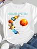 Men's Solar System T-Shirt with Planets & Space - 100% Soft Breathable Short Sleeve Round Neck Casual Shirt Suitable for