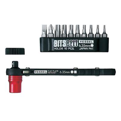 VESSEL Torx Plate Ratchet Driver Screw Catch Bits (10 Included) TX-12MC