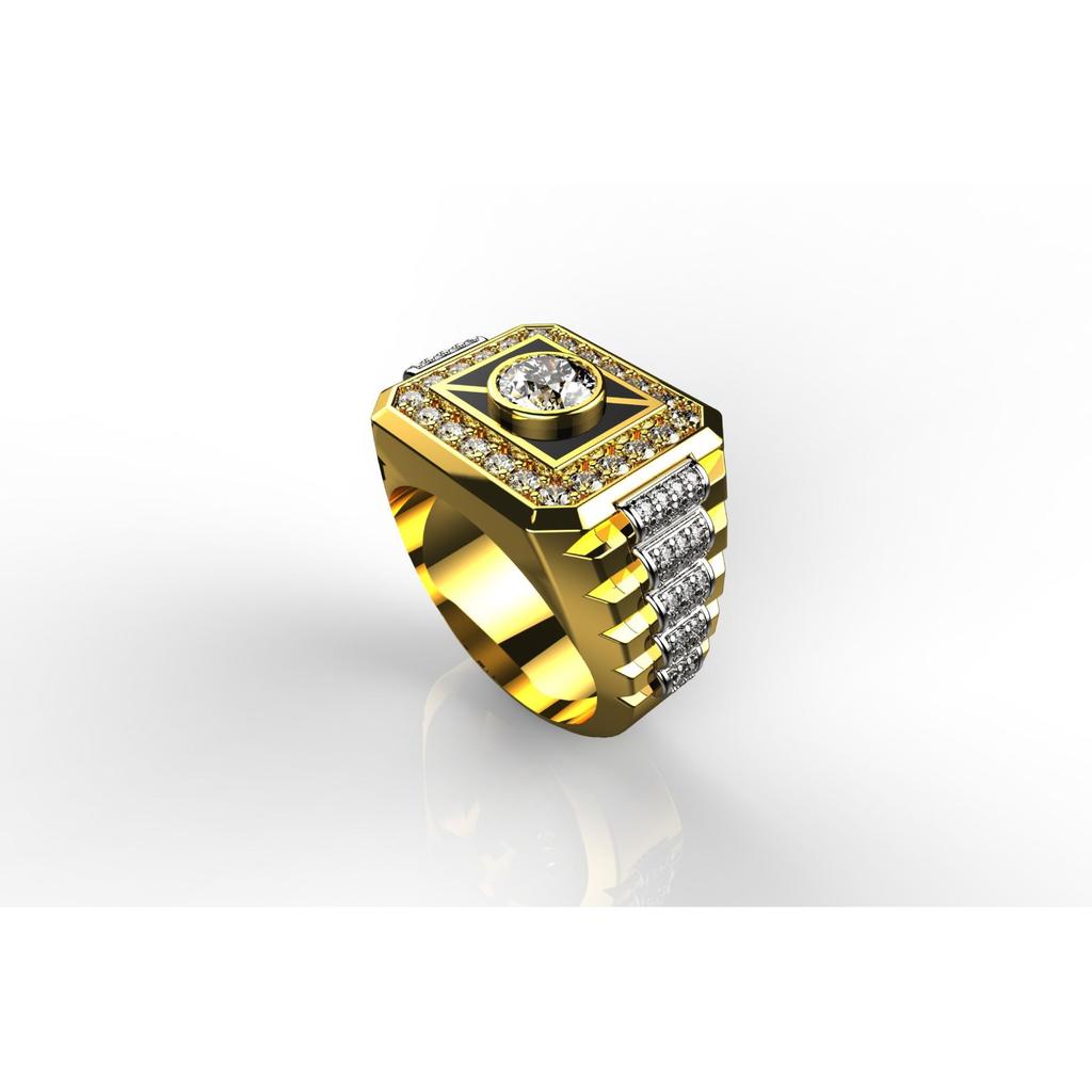 Europäische und amerikanische Herren Vergoldete Zirkonringe Beliebter Modeschmuck Voll Diamant Klebering