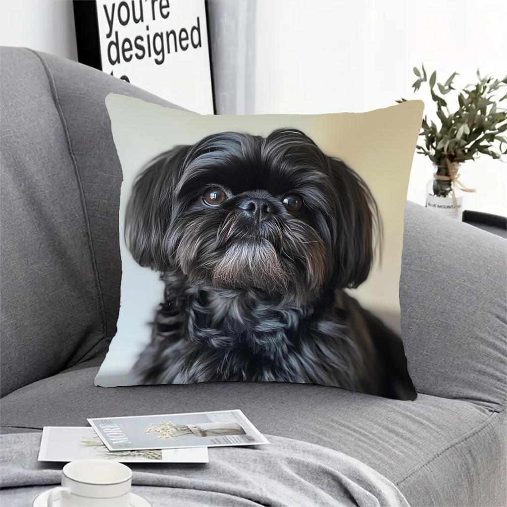 Chic Dog Cushion Covers Printed Bedroom Sofa Square Pillowcase Living Room Chair Pillow Covers Indoor Home Decor Gift