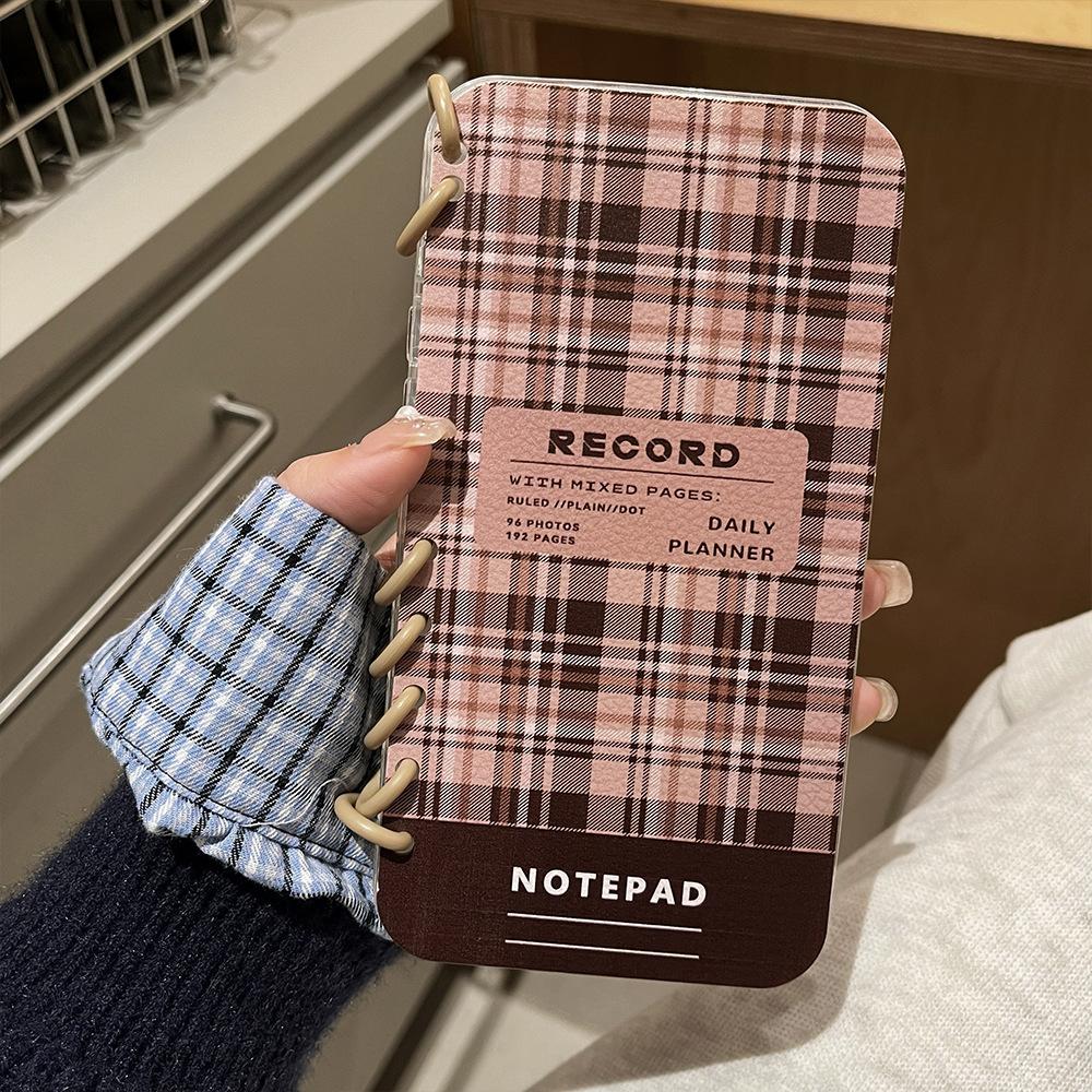 New Letter Plaid Book Case Suitable for Apple 16promax Protective Case IPhone 15 Mobile Phone Case 14 Flip Cover