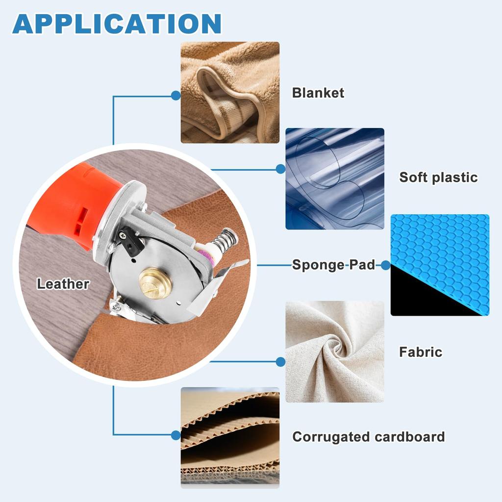 MXBAOHENG Rechargeable Electric Fabric Electric Fabric Scissors for Cutting and Maximum Cutting Thickness Requires 2 Cordless Cutting Electric Cutter,