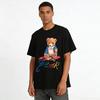 Cute Hand-painted Teddy Bear Print Casual T-shirt Unisex Loose Comfortable Daily Top Pure cotton T-shirt