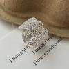 Xiaomi 925 Sterling Silver Rings For Women Geometric Fine Jewelry Finger Adjustable Wide Hollow Lace Ring For Party Birthday Gift