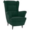 Vidaxl Armchair with Footrest, Dark Green, Upholstered In Velvet