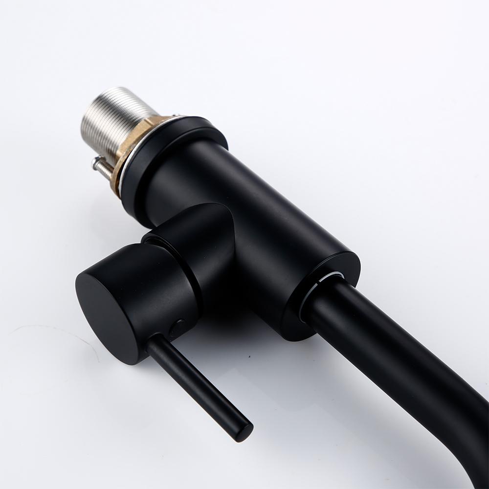 Basin Faucet Matte Black Single Handle Deck Mount One Hole Bathroom Sink Mixer Tap Brushed Gold With Lever