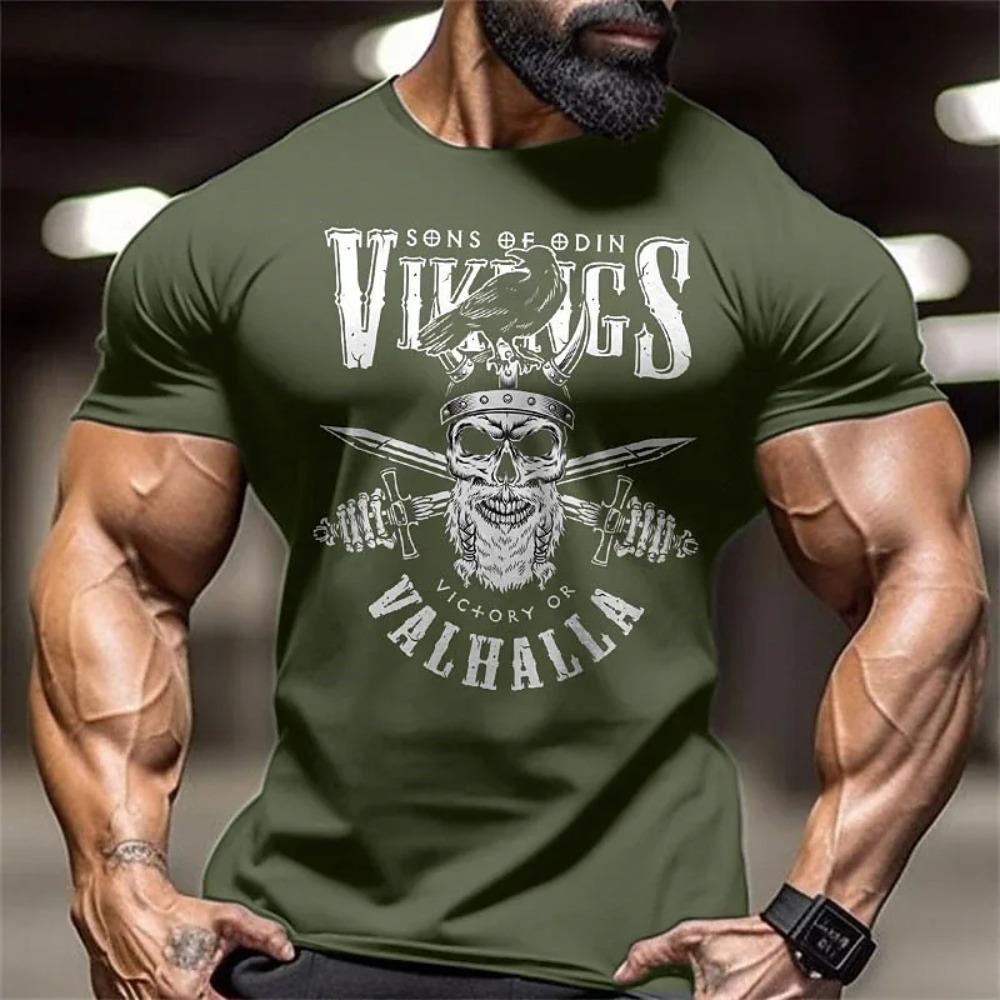 Kafatası Silah Baskılı T-Shirt erkek Retro Büyük Boy T-Shirt Rahat Gevşek Adam streetwear üstleri Yuvarlak Boyun Kazak Tees Gömlek