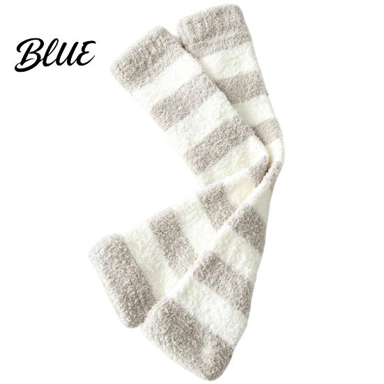 Warm Leg Sleeves for Sleeping Coral Fleece Warmers Women Thickened Winter Thermal Knee High Indoor Cold Weather Socks Striped/Solid Color,